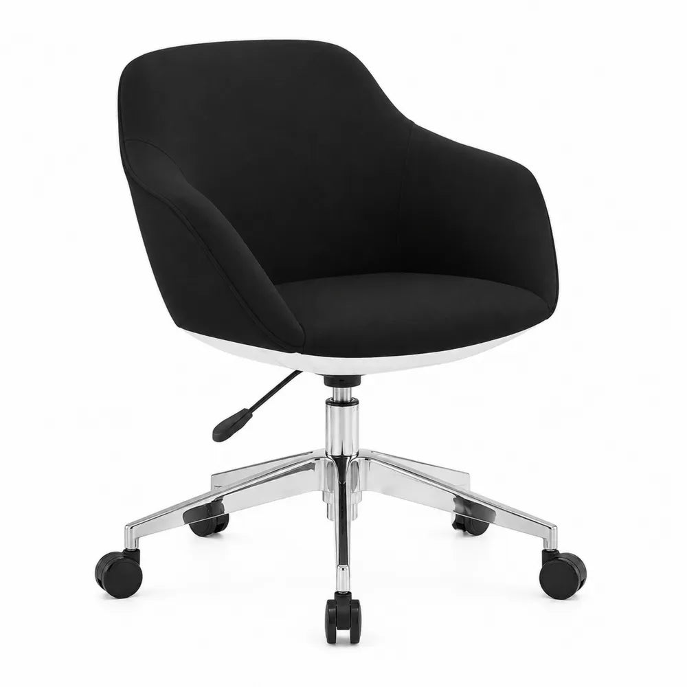 Sedia da ufficio in metallo con rivestimento in poliestere Nero