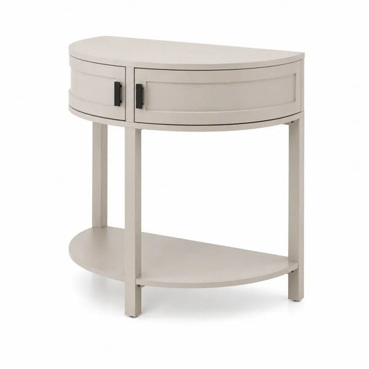 Consolle Mezza Luna in MDF Beige con Cassetti