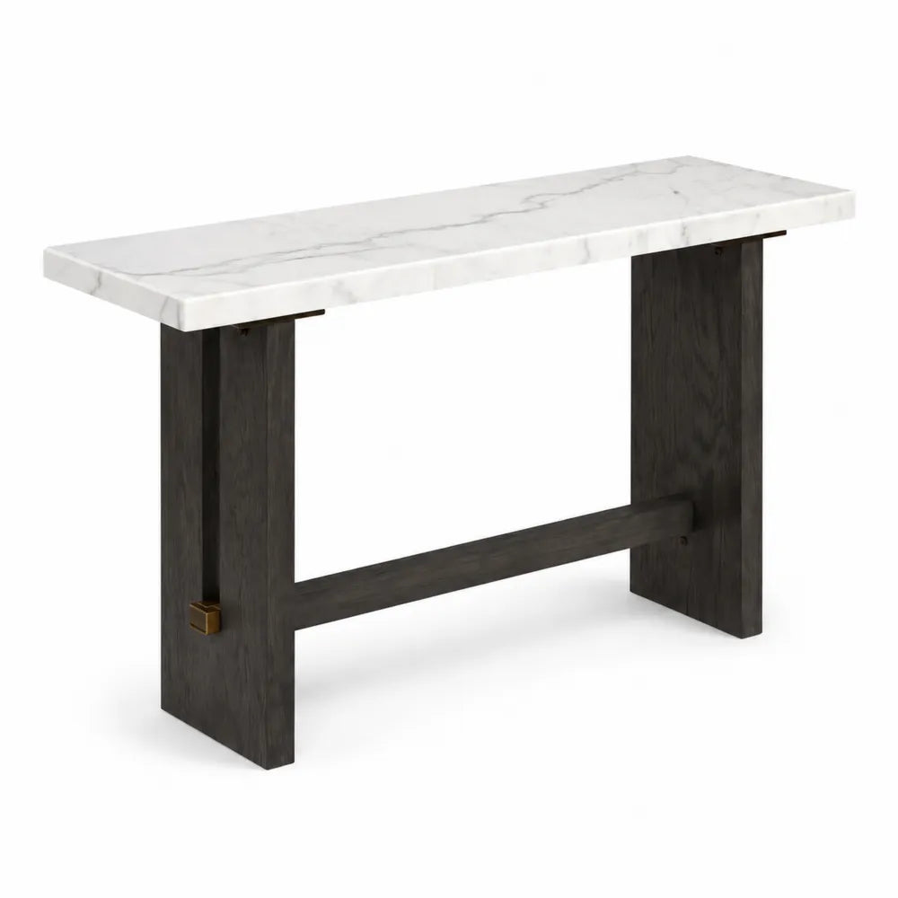Consolle Rettangolare in Marmo e Legno