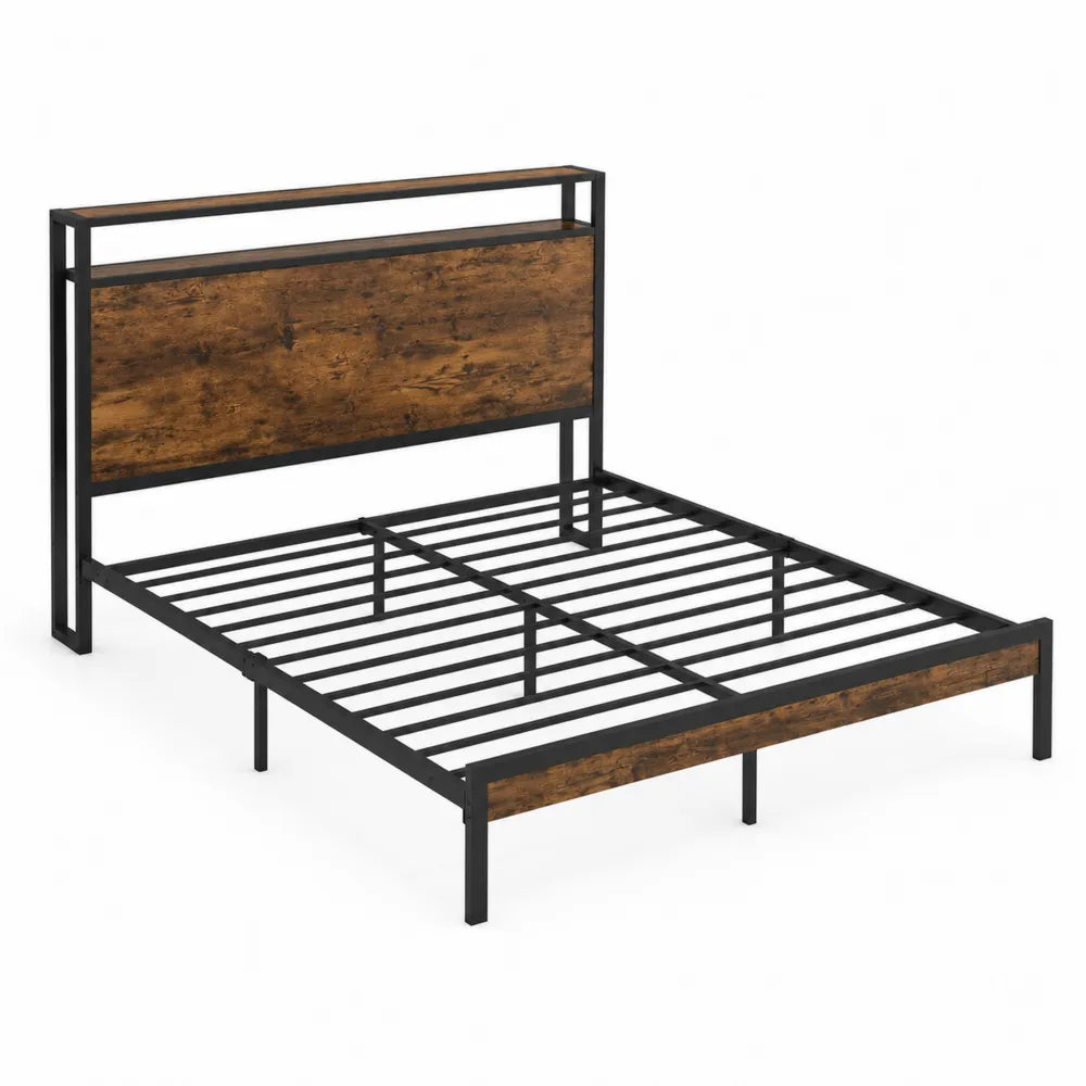 Letto Matrimoniale in Metallo e Legno 200x160 cm